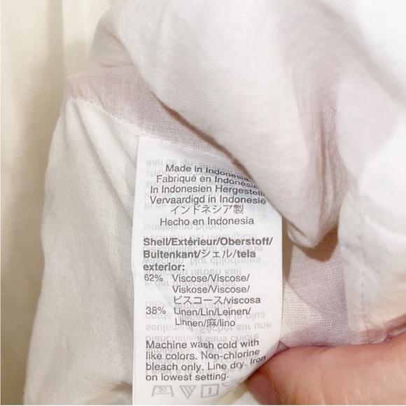 Madewell, white Linen-Blend Dolman-Sleeve Tie-Waist Midi Dress, Size 18 - Picture 6 of 10